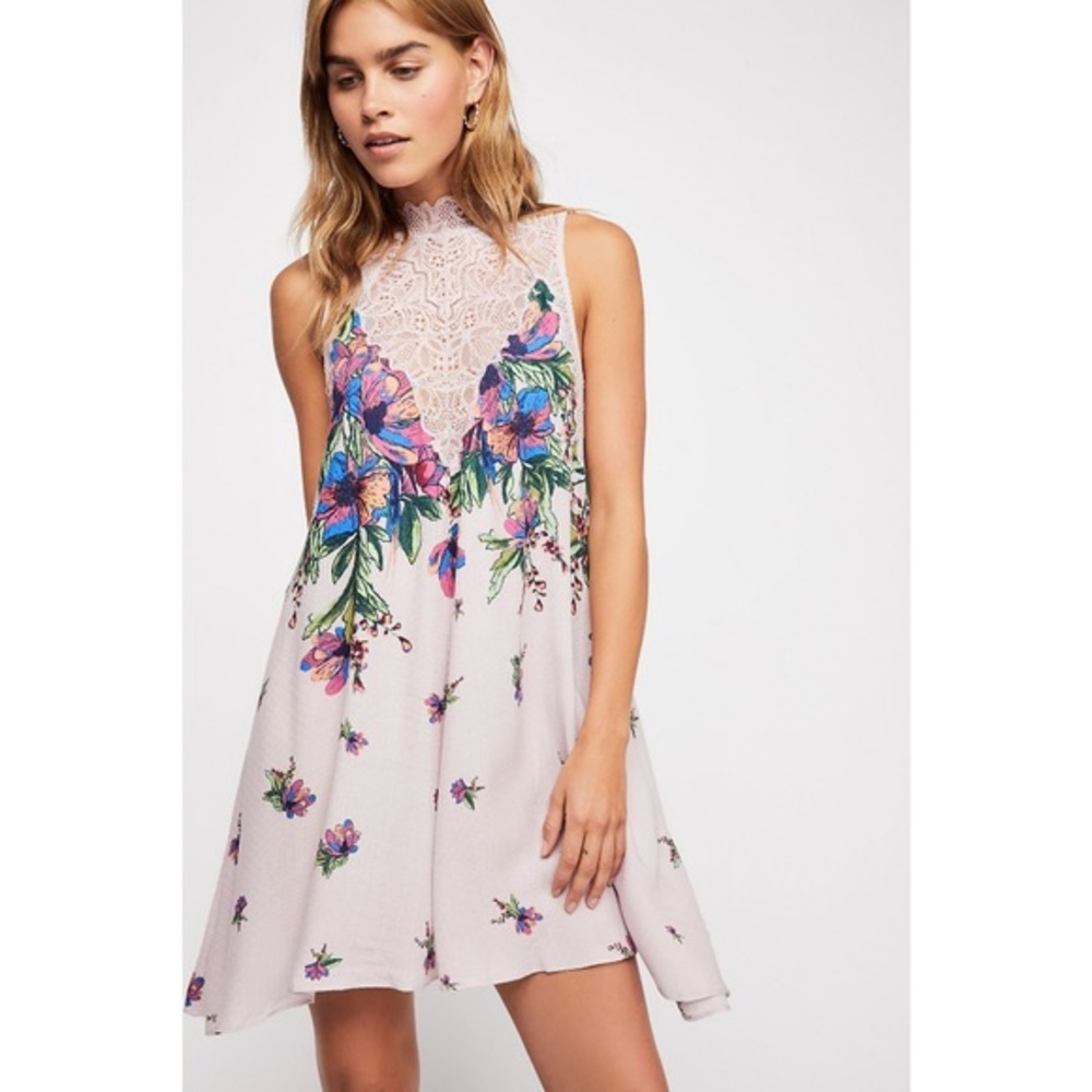 FREE PEOPLE Marsha Floral Sleeveless Lace Slip